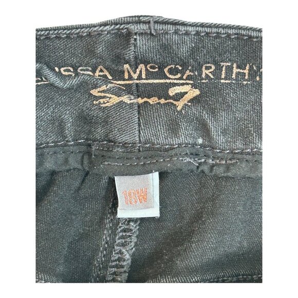 Melissa McCarthy Seven7 Pencil Distressed Black Jeans Women's Size 18W Slimming - Picture 6 of 12